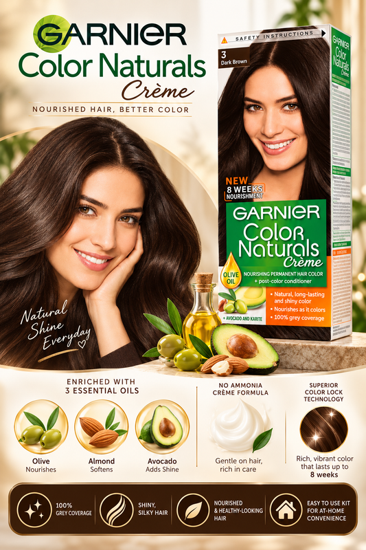 Garnier Color Naturals Hair Color – 3 Dark Brown