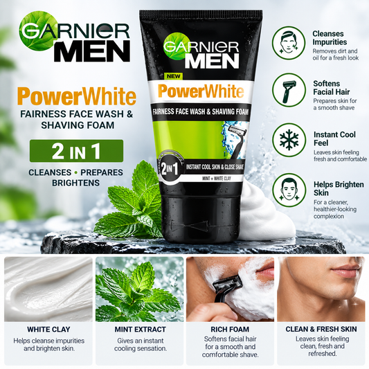 Garnier 2-in-1 Shaving Foam – 100ml